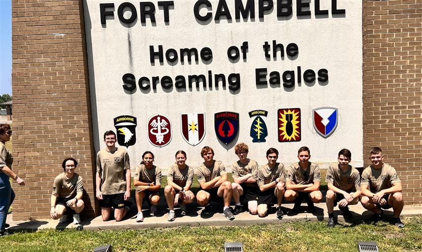 Franklin High cadets at JROTC Cadet Leadership Camp